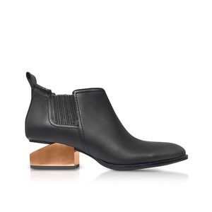 ALEXANDER WANG Leather Anke Boots w/Rosegold Heel